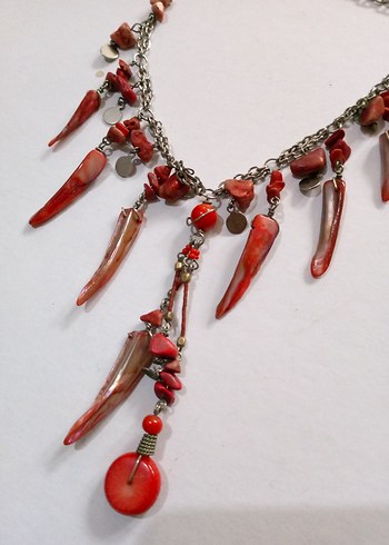 antika vintage mercan kolye - Görsel 2