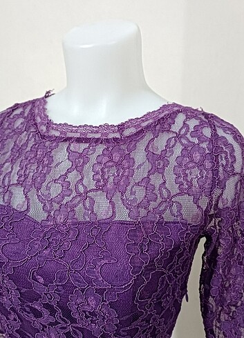 Dantelli Vücudu Saran Elbise  - Görsel 2