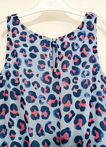 Kız Çocuk Mavi Desenli Elbise - Görsel 4