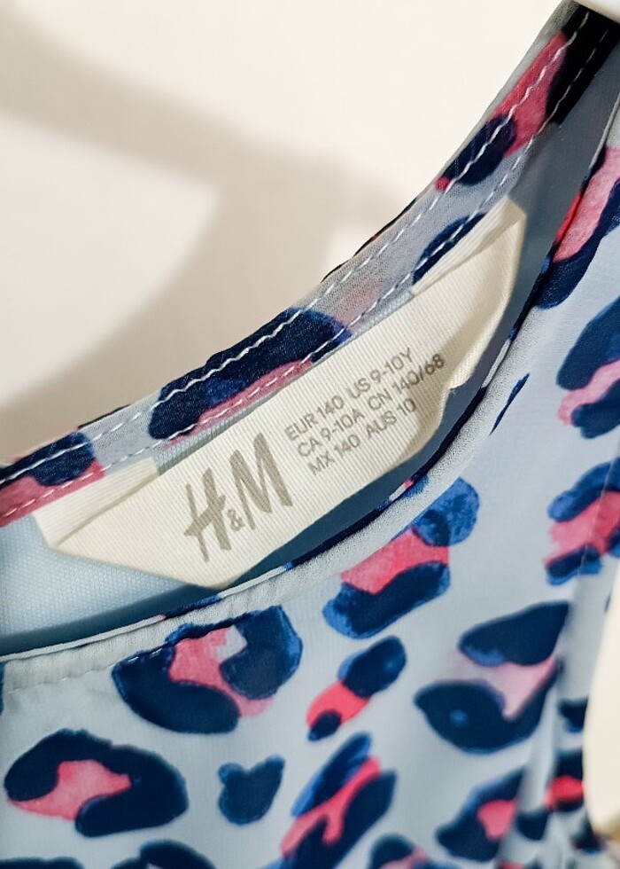 Kız Çocuk Mavi Desenli Elbise - Görsel 5