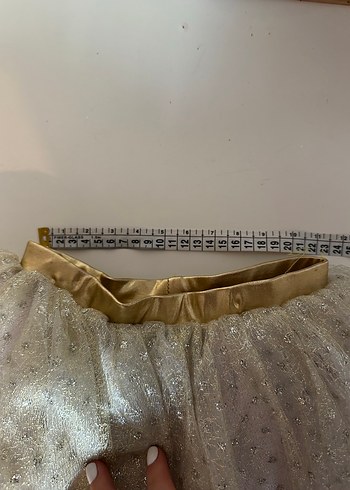 Parlak İşlemeli Altın Renkli Kız Çocuk Etek - Görsel 2