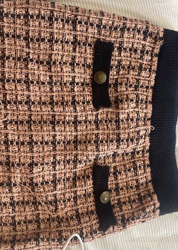 Kahverengi Triko Mini Etek - Görsel 2