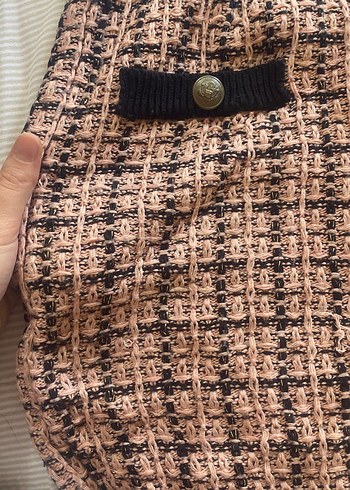 Kahverengi Triko Mini Etek - Görsel 3