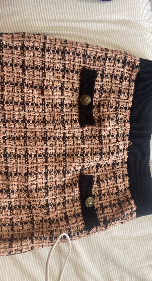 Kahverengi Triko Mini Etek - Görsel 2