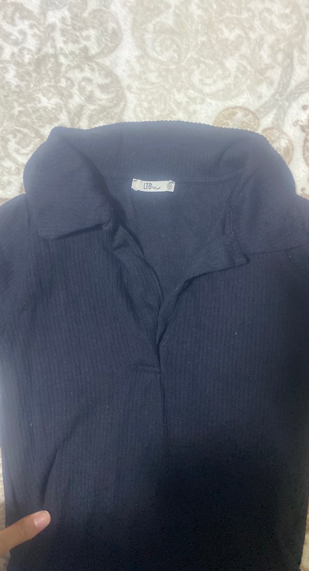 Uzun Kollu Siyah Kadın Triko Elbise - Görsel 2