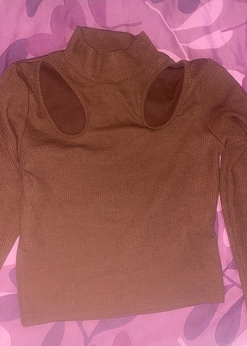 Kadın Kahverengi Boğazlı Uzun Kollu Triko - Görsel 4