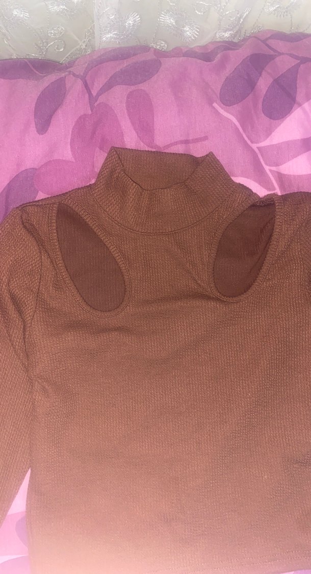 Kadın Kahverengi Boğazlı Uzun Kollu Triko - Görsel 3