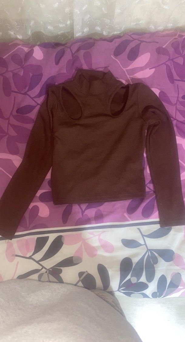 Kadın Kahverengi Boğazlı Uzun Kollu Triko - Görsel 2