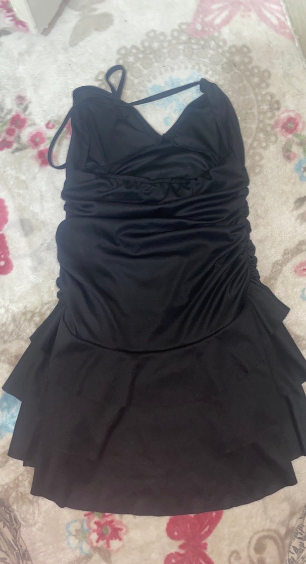 Siyah  Gotik Midi Elbise - Görsel 5