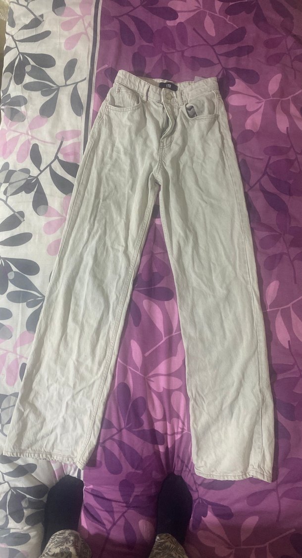 Açık latte  Rahat Kesim Kadın Jean - Görsel 2