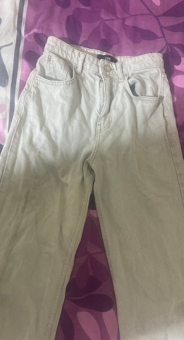 Açık latte  Rahat Kesim Kadın Jean - Görsel 3