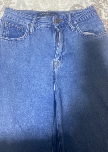 Kadın Mavi Geniş Kesim Midi Jean 32 bedene tekabül eder - Görsel 3