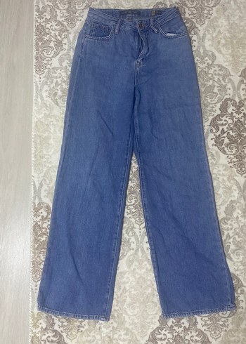 Kadın Mavi Geniş Kesim Midi Jean 32 bedene tekabül eder - Görsel 2