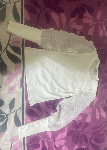 Dantel Detaylı Beyaz Uzun Kollu Bluz - Görsel 2