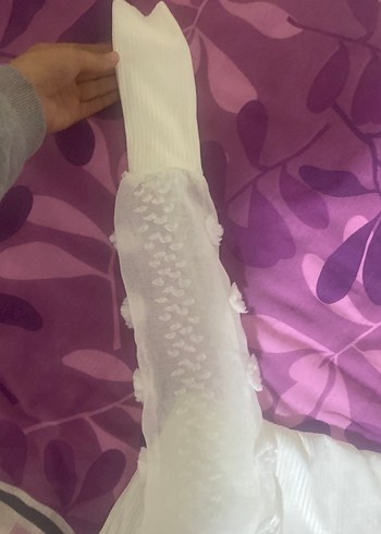 Dantel Detaylı Beyaz Uzun Kollu Bluz - Görsel 6