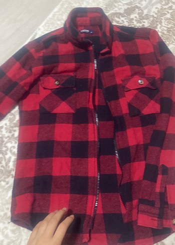 Kadın Kırmızı Kareli Uzun Kollu Gömlek - Görsel 2