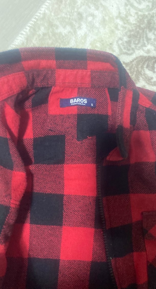 Kadın Kırmızı Kareli Uzun Kollu Gömlek - Görsel 4