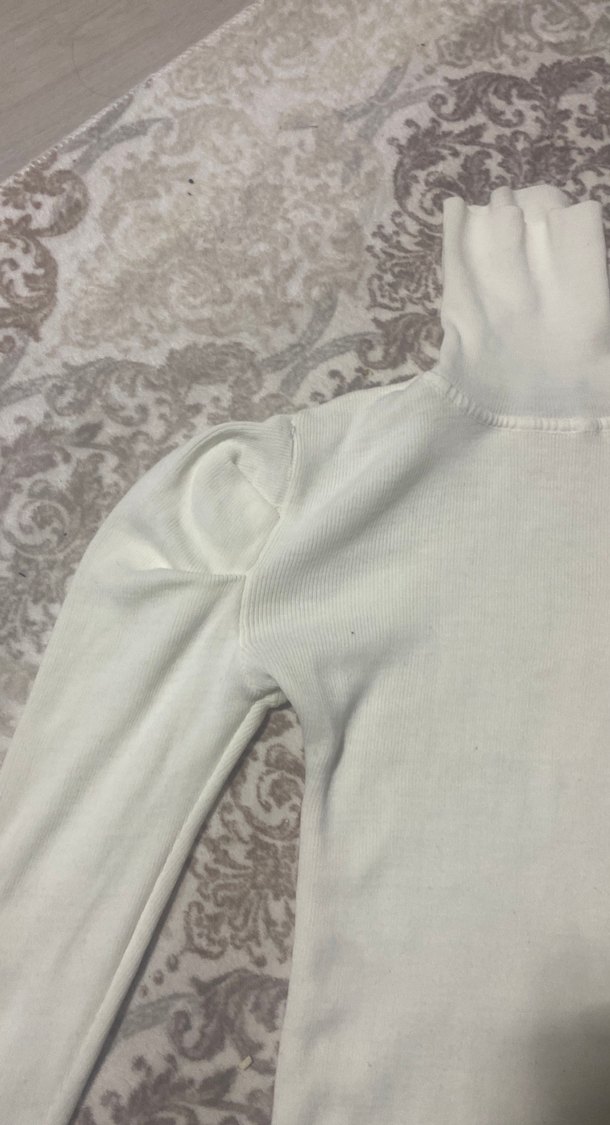 Beyaz Boğazlı Triko Kadın Kazak - Görsel 5