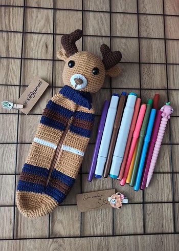 Hayvan Figürlü Örgü Kalemlikler - Görsel 6