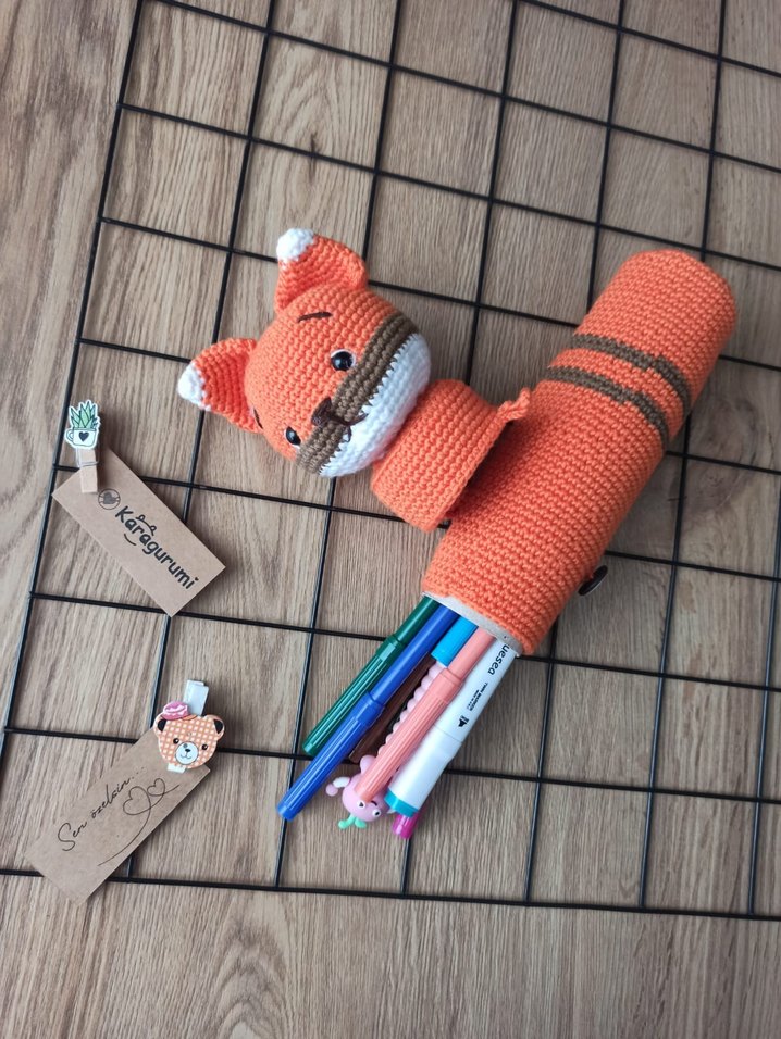 Hayvan Figürlü Örgü Kalemlikler - Görsel 2
