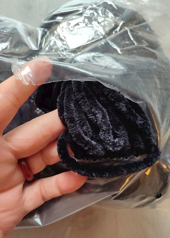 Kadife ıp siyah ve hardal sarısı - Görsel 2