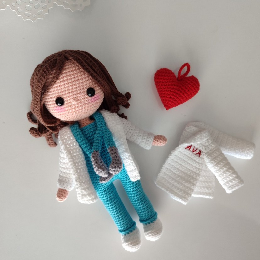 Amigurumi Doktor Bebek Oyuncak - Görsel 4