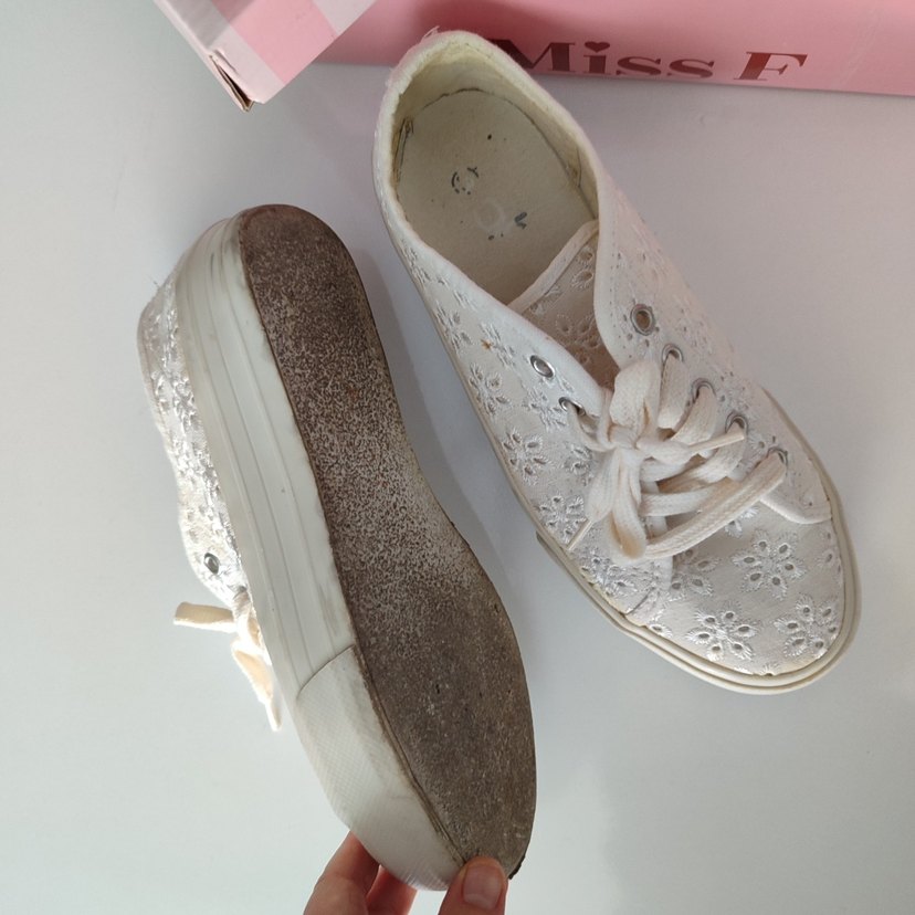 Nakışlı Beyaz Dantel Kadın Spor Ayakkabı - Görsel 4