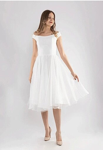 36 Beden beyaz Renk Nikah elbisesi