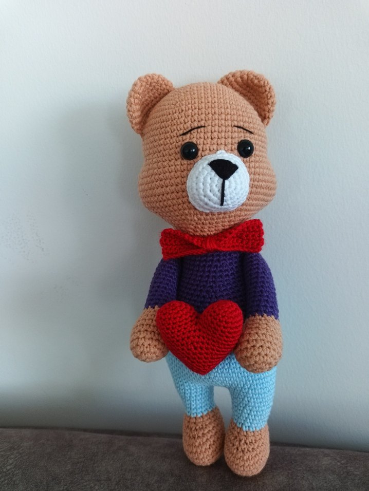 Renkli Örgü Ayıcık Oyuncak - Görsel 3