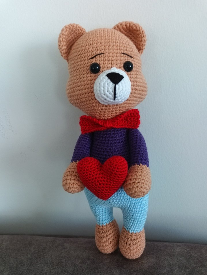 Renkli Örgü Ayıcık Oyuncak - Görsel 4