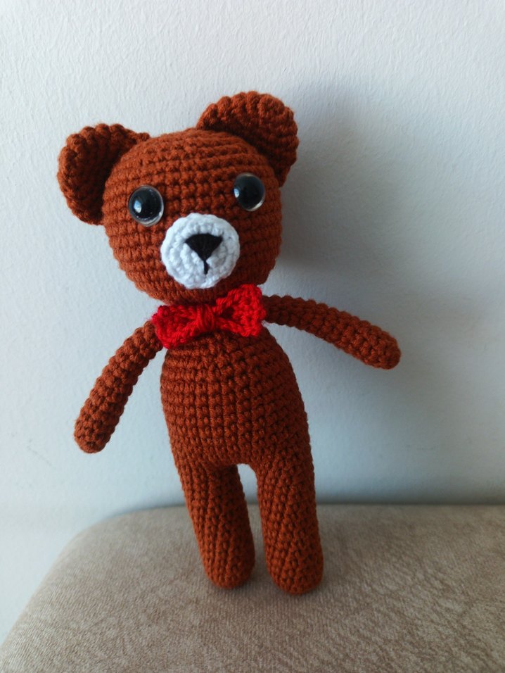 Kahverengi Örgü Ayıcık Oyuncak - Görsel 2