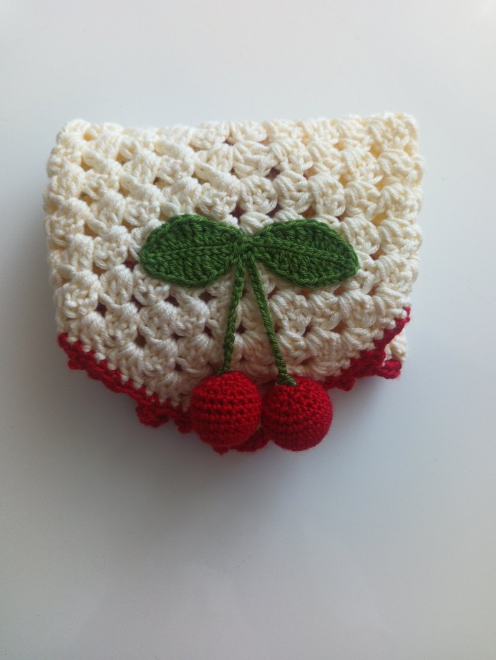 Kirazlı Örgü Bandana - Görsel 3