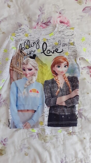 Elsa ve Anna kız çocuk uzun kollu tişört