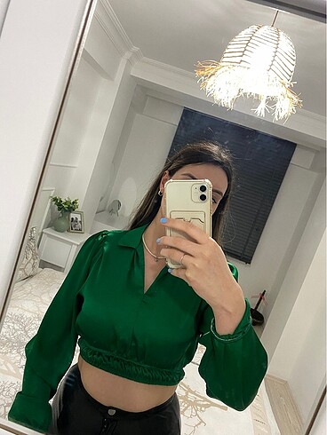 Zara Saten Crop