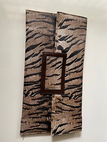 Leopar abiye çantası clutch el çantası