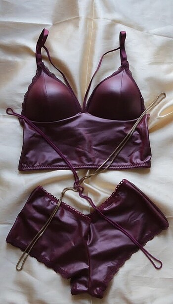 BORDO DERİ BRALET TAKIM