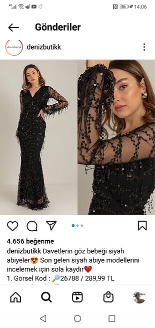 Uzun payetli abiye
