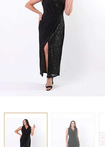 Siyah Drapeli V Yakalı Uzun Abiye Elbise - Görsel 3