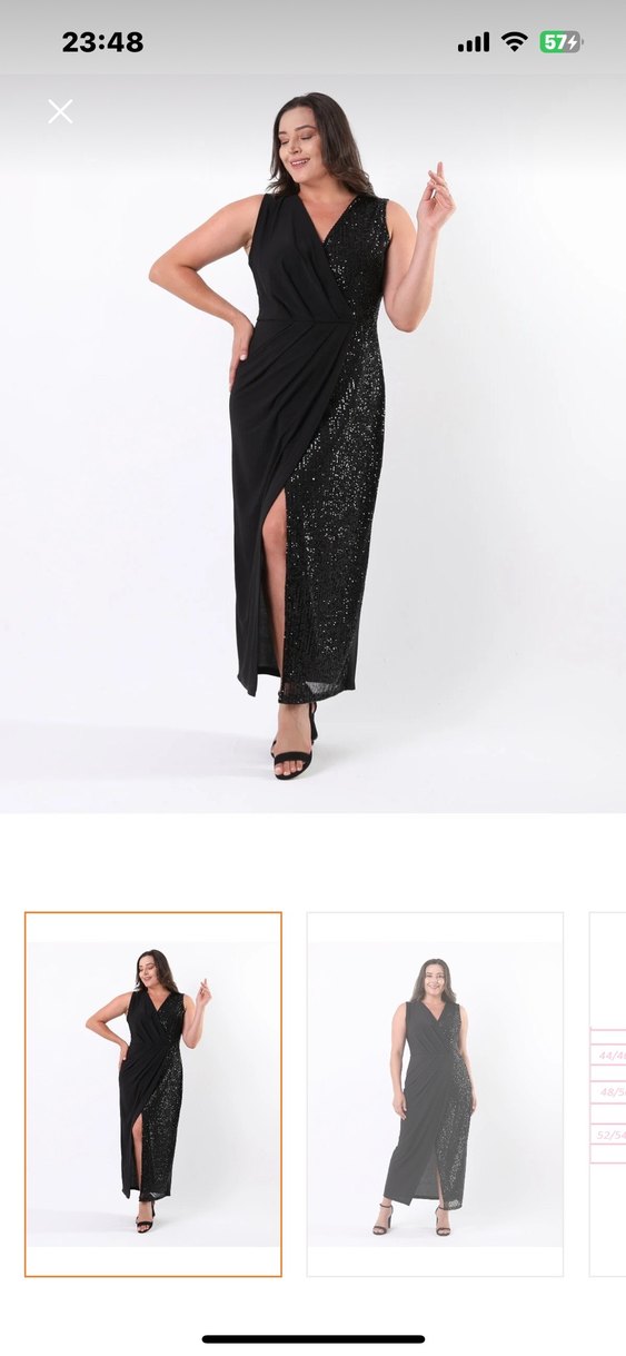 Siyah Drapeli V Yakalı Uzun Abiye Elbise - Görsel 3