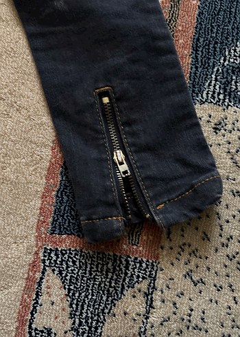 4 Yaş Beden lacivert Renk Kız Çocuk Koyu Renkli Fit Kesim Denim Pantolon