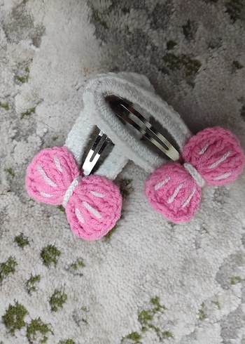 örgü Pembe Fiyonk toka