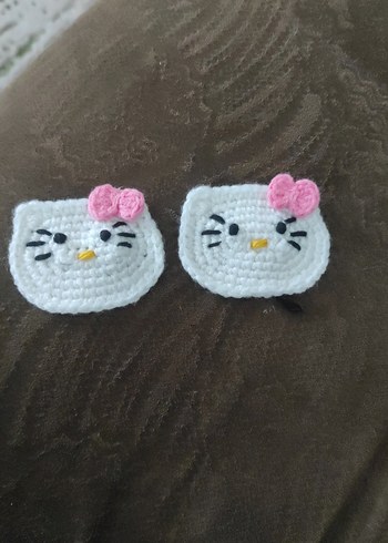 Hello Kitty Örgü Çocuk Toka Seti