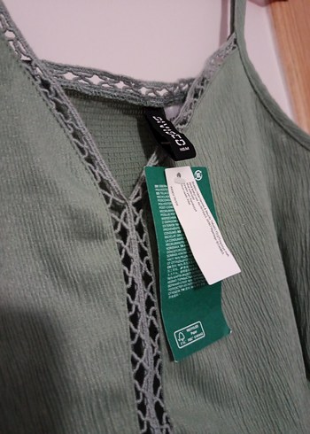 Yeşil Dantel Detaylı V Yaka Kadın Atlet - Görsel 5