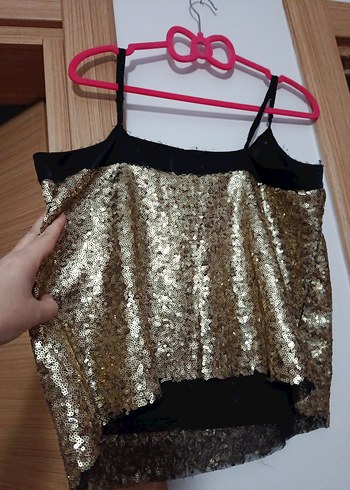 Parlak Altın Payetli Mini Atlet - Görsel 4