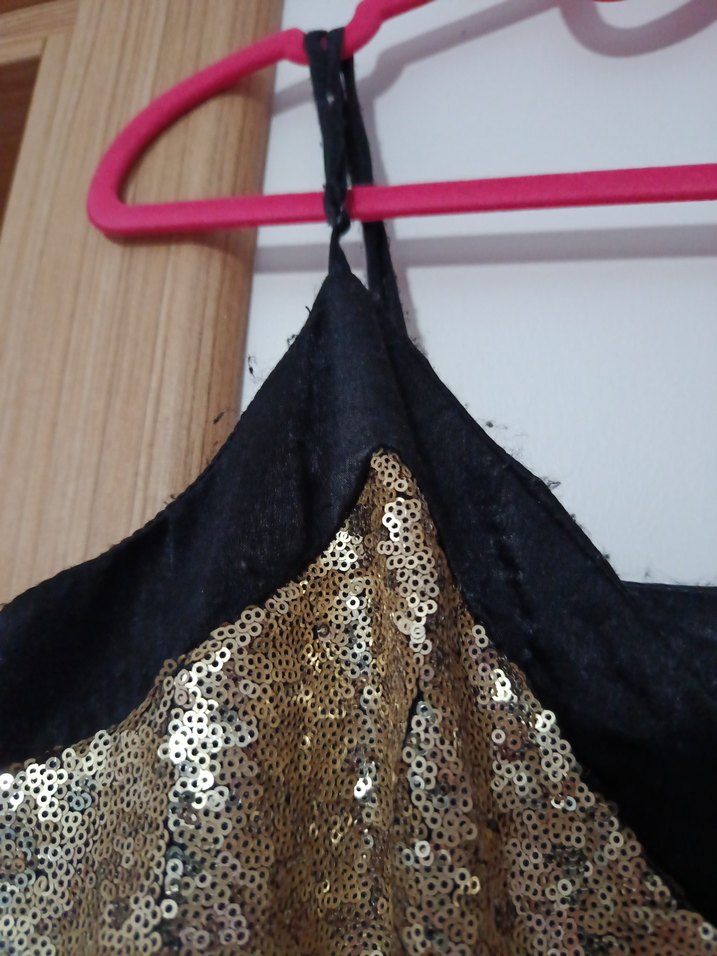 Parlak Altın Payetli Mini Atlet - Görsel 5