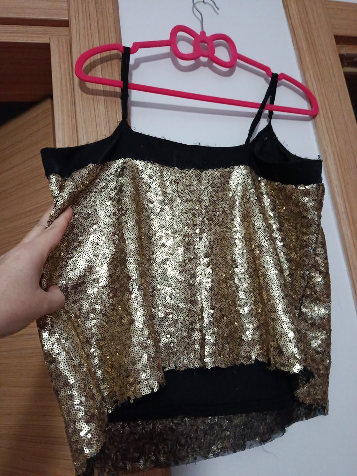 Parlak Altın Payetli Mini Atlet - Görsel 4