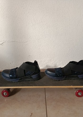 Kadın Mavi Dolgu Topuklu Spor Ayakkabı - Görsel 2