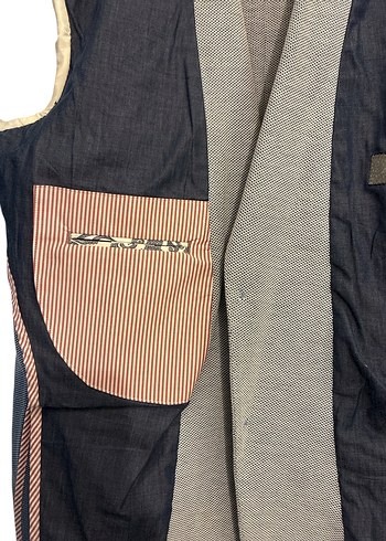 Lacivert Beyaz Erkek Düğmeli Modern Klasik Ceket - Görsel 3