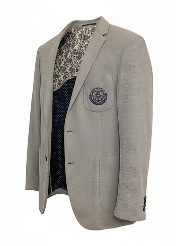 Lacivert Beyaz Erkek Düğmeli Modern Klasik Ceket - Görsel 6