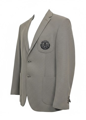 Lacivert Beyaz Erkek Düğmeli Modern Klasik Ceket - Görsel 2